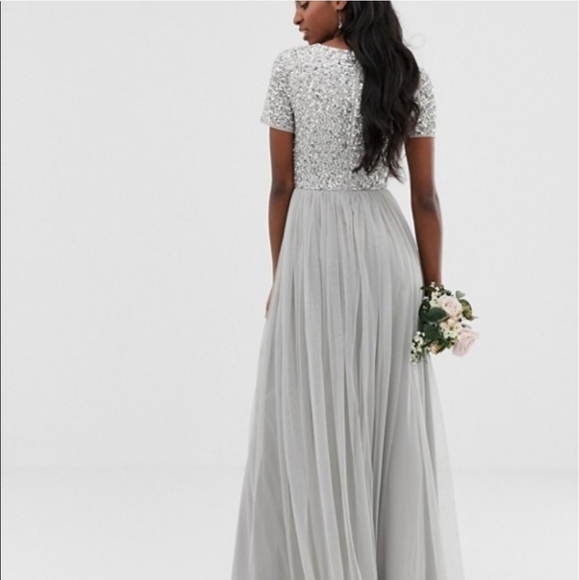 ๐ asos maya deluxe premium short sleeve gown - Picture 2 of 4